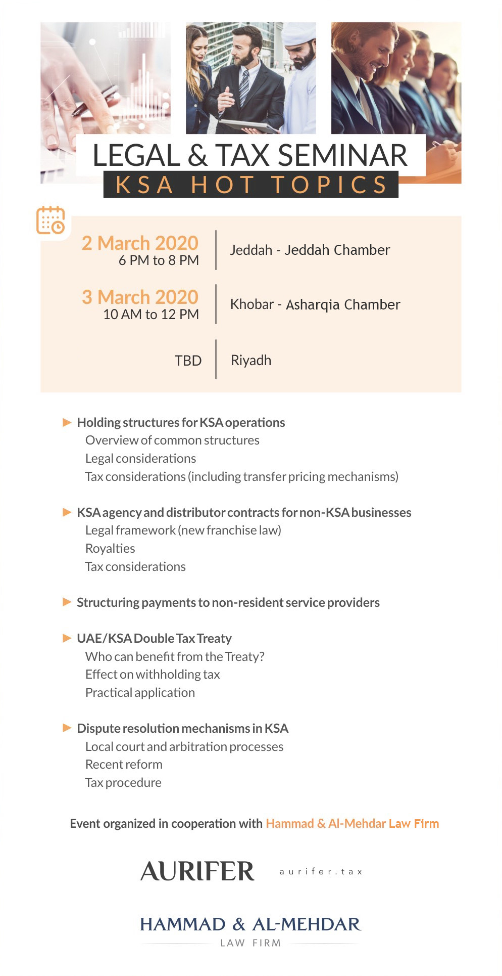 KSA roadshow Tax and Legal Hot Topics