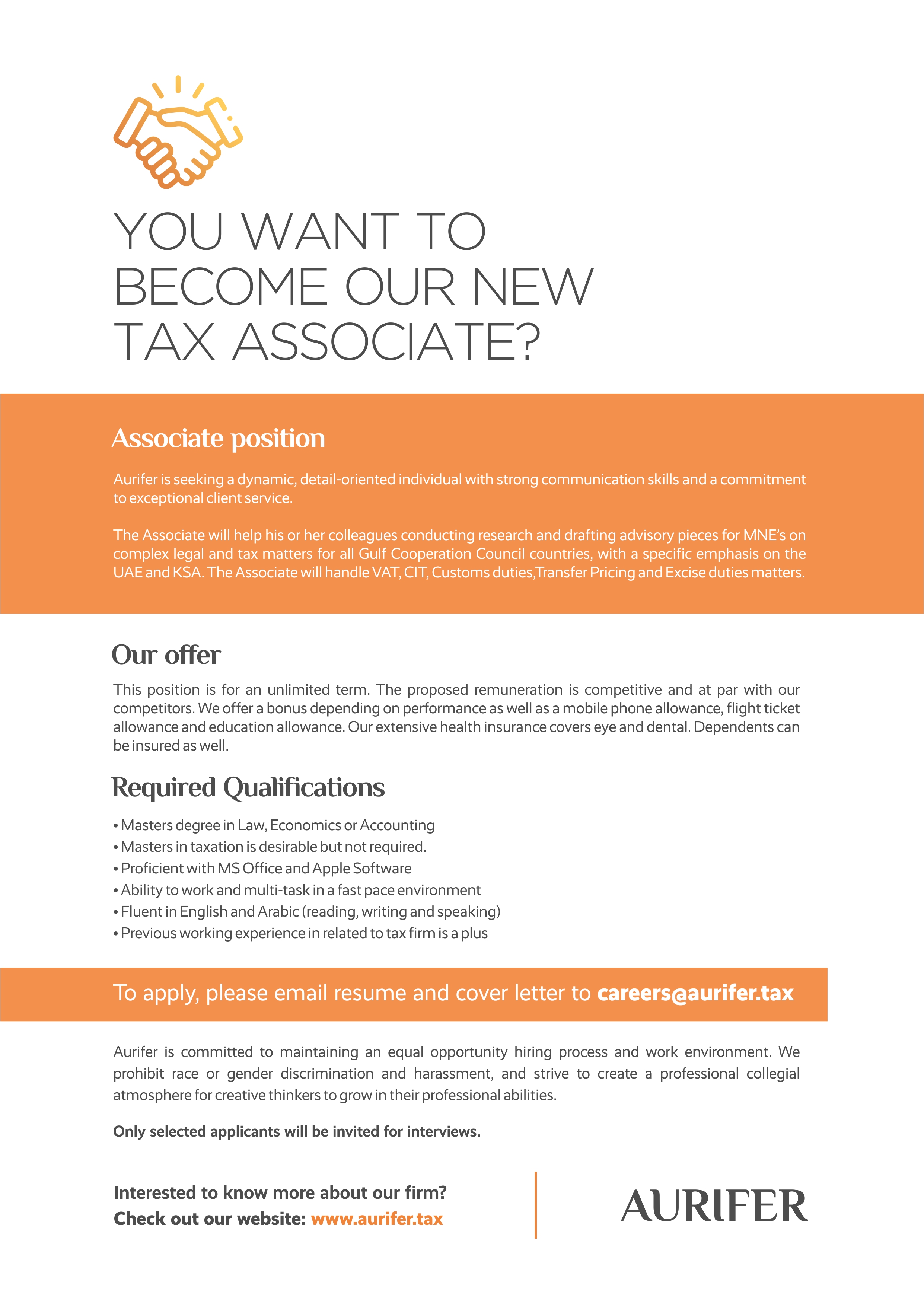 Tax Associate Position