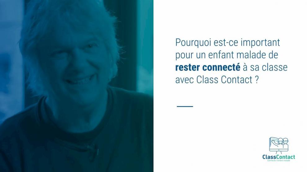Bruno Humbeeck souligne l\'importance de ClassContact pour soutenir les enfants malades.